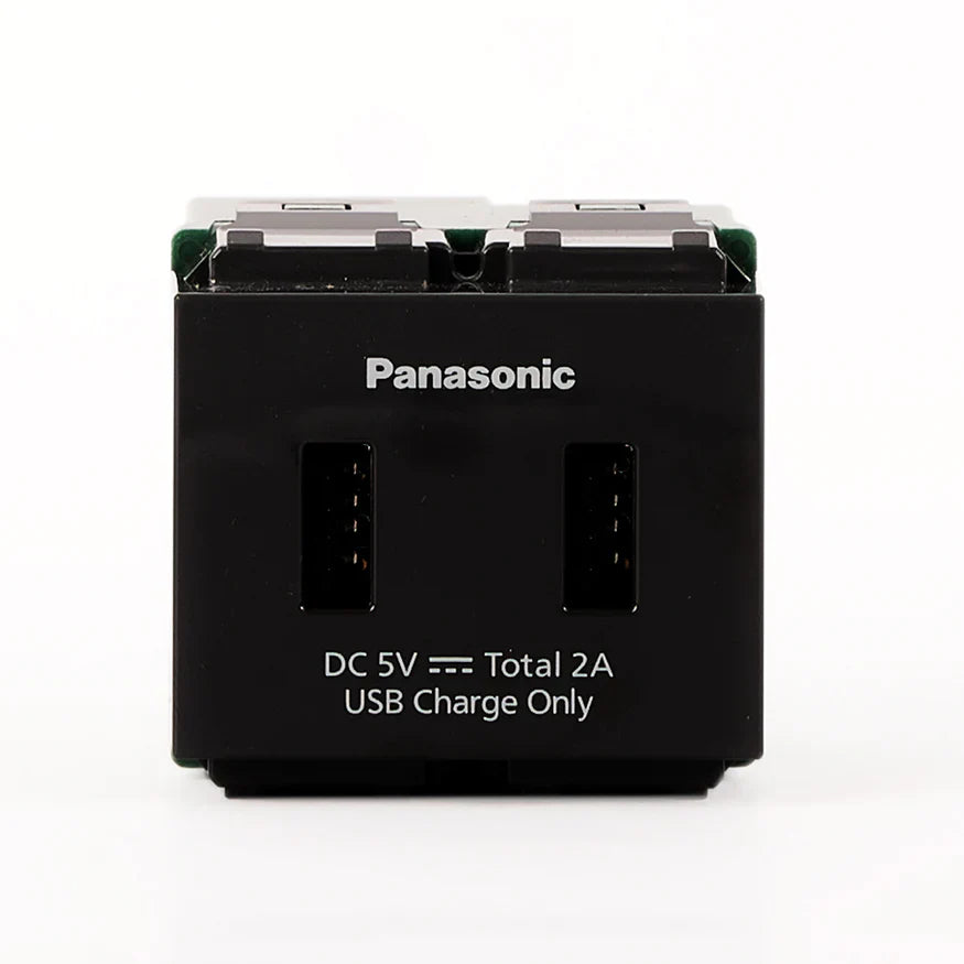 مقبس USB 2 منفذ 2A، 5V رمادي عريض باناسونيك