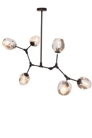 Modern Black Pendant Light 6 Heads E27 Metal Ceiling Hanging Chandelier