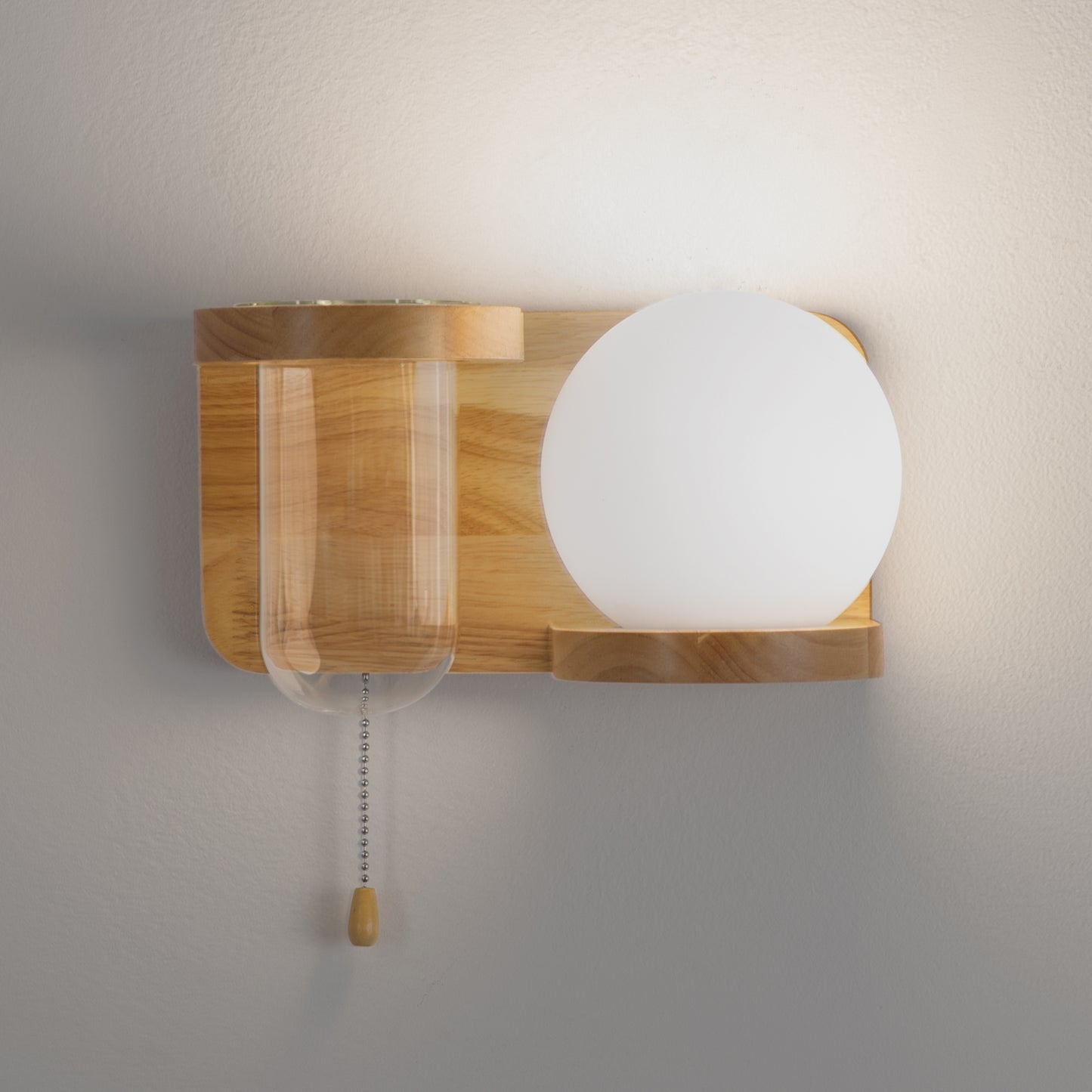 Modern Wooden Wall Light with E27 Bulb – Stylish Indoor Wall Sconce for Warm Lighting