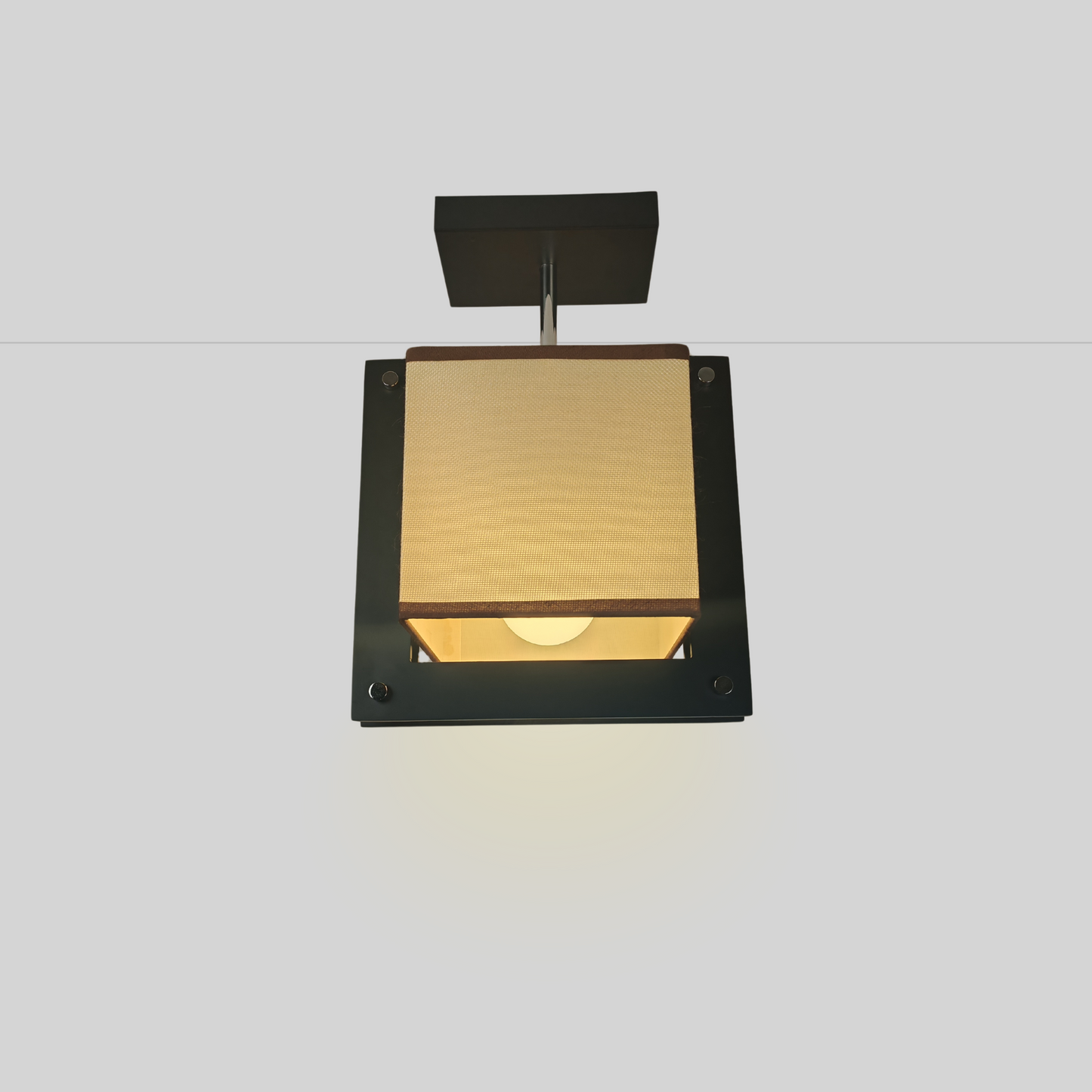 Semi Modern Pendant Ceiling Light Coffee Brown E27 Metal Hanging Lamp Single Head
