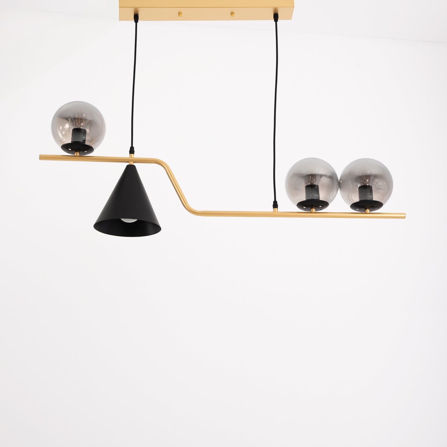 Modern pendant necklace, gold * black