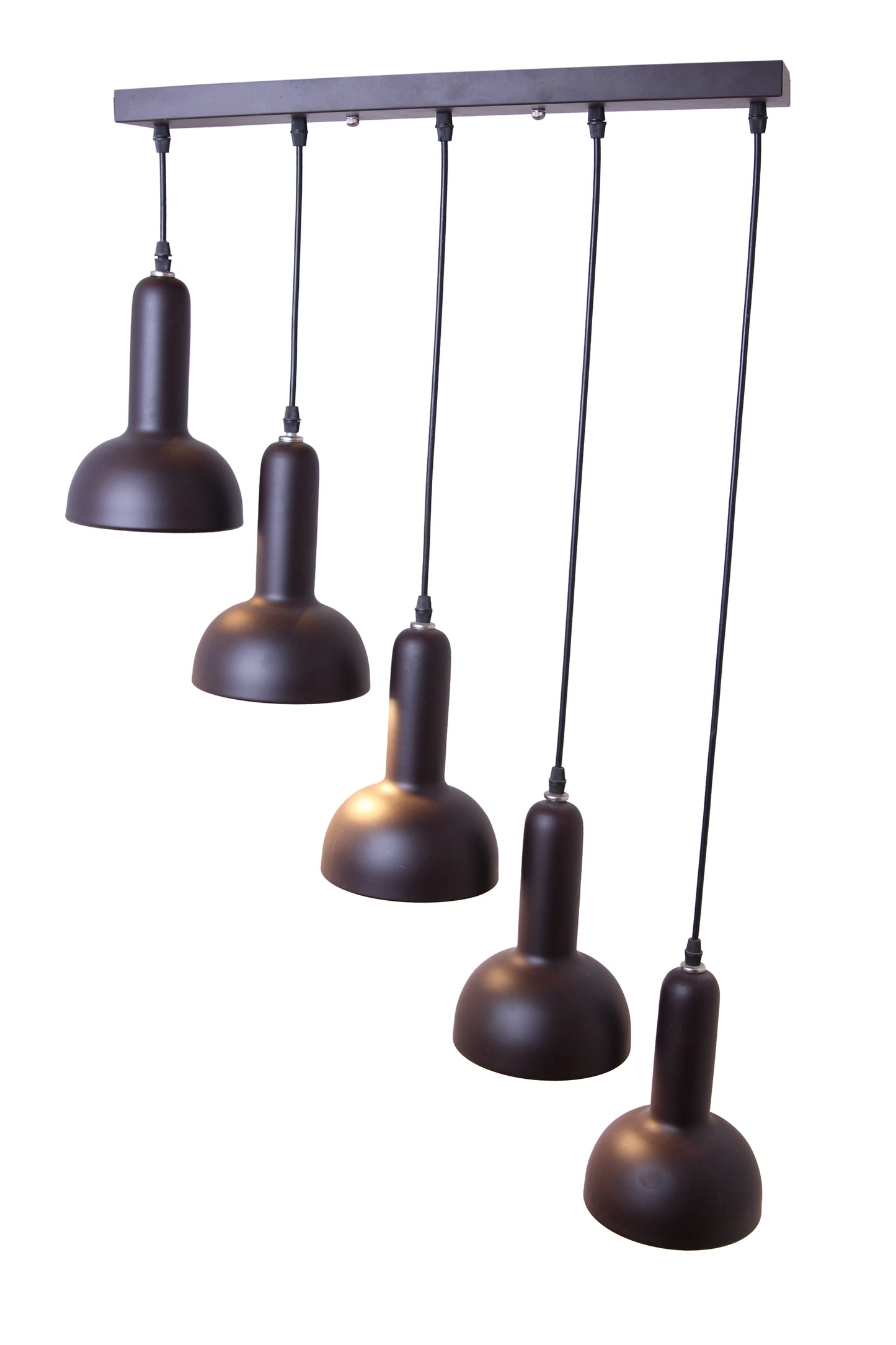 Metal Gradient Chandelier 5 Bulb Brown
