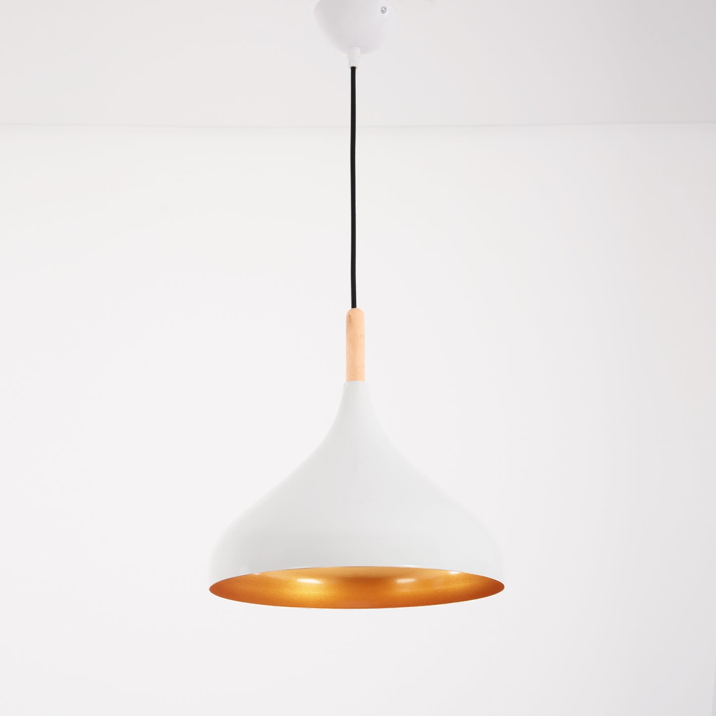Modern White Metal Pendant Light Single Head E27 Ceiling Hanging Lamp