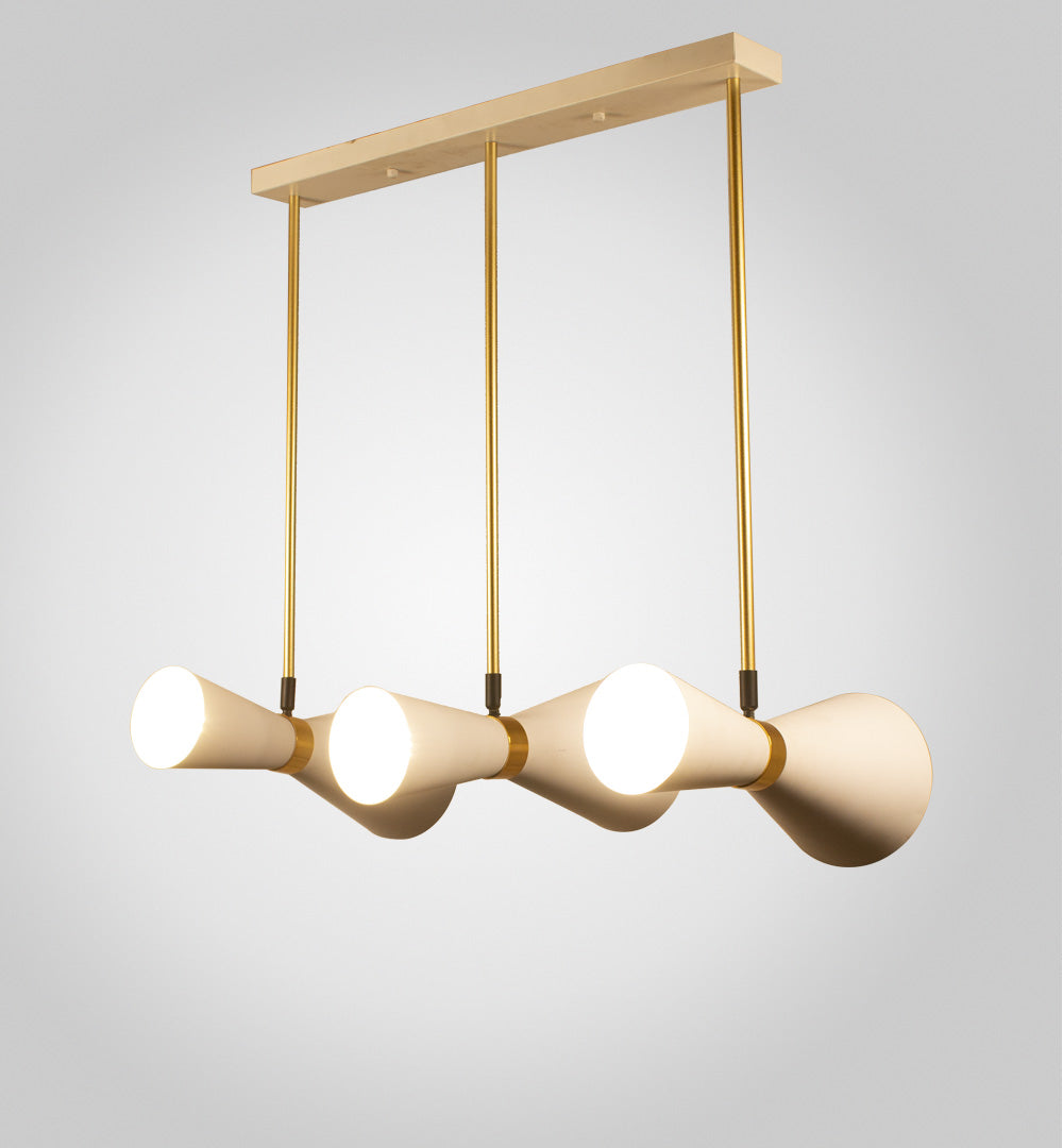 Modern Torch Style White Pendant (6 Lamps)