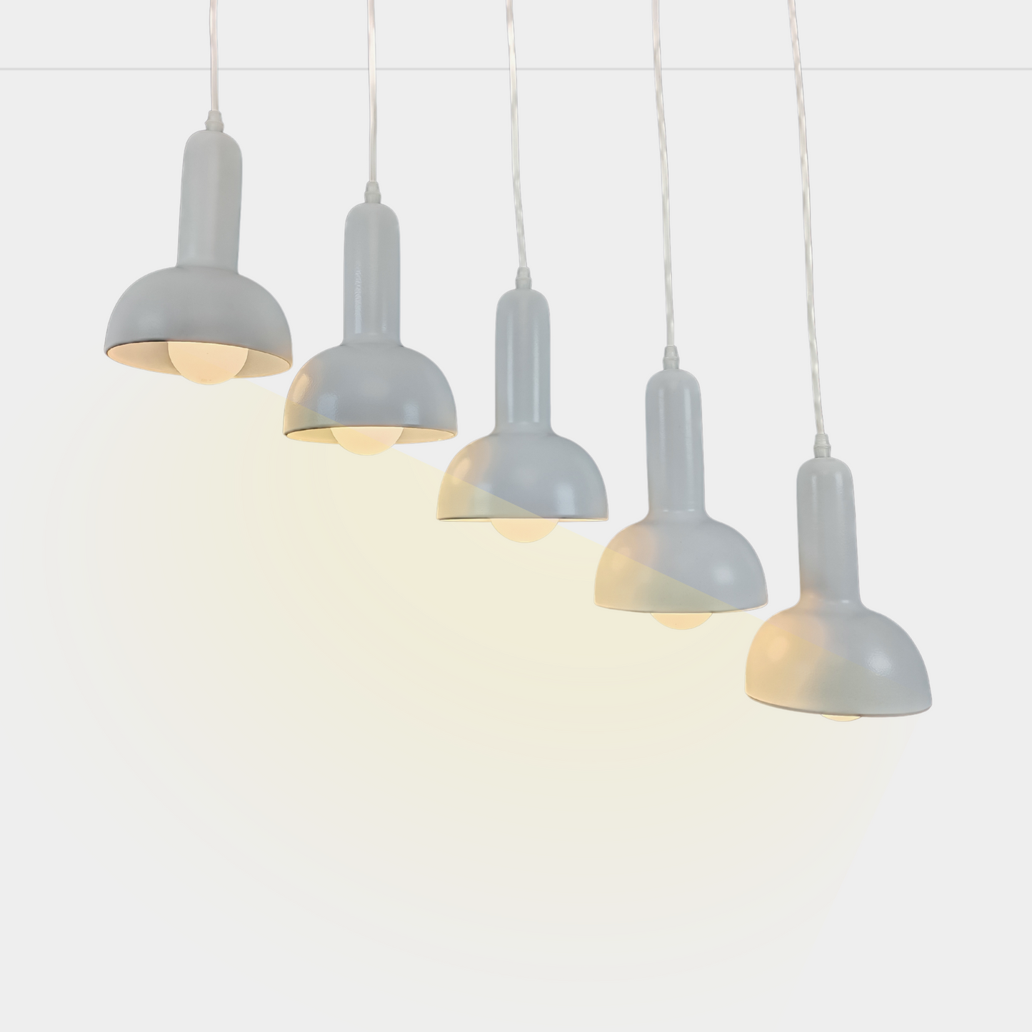 Modern White Pendant Ceiling Light 5 Heads E27 Metal Hanging Chandelier