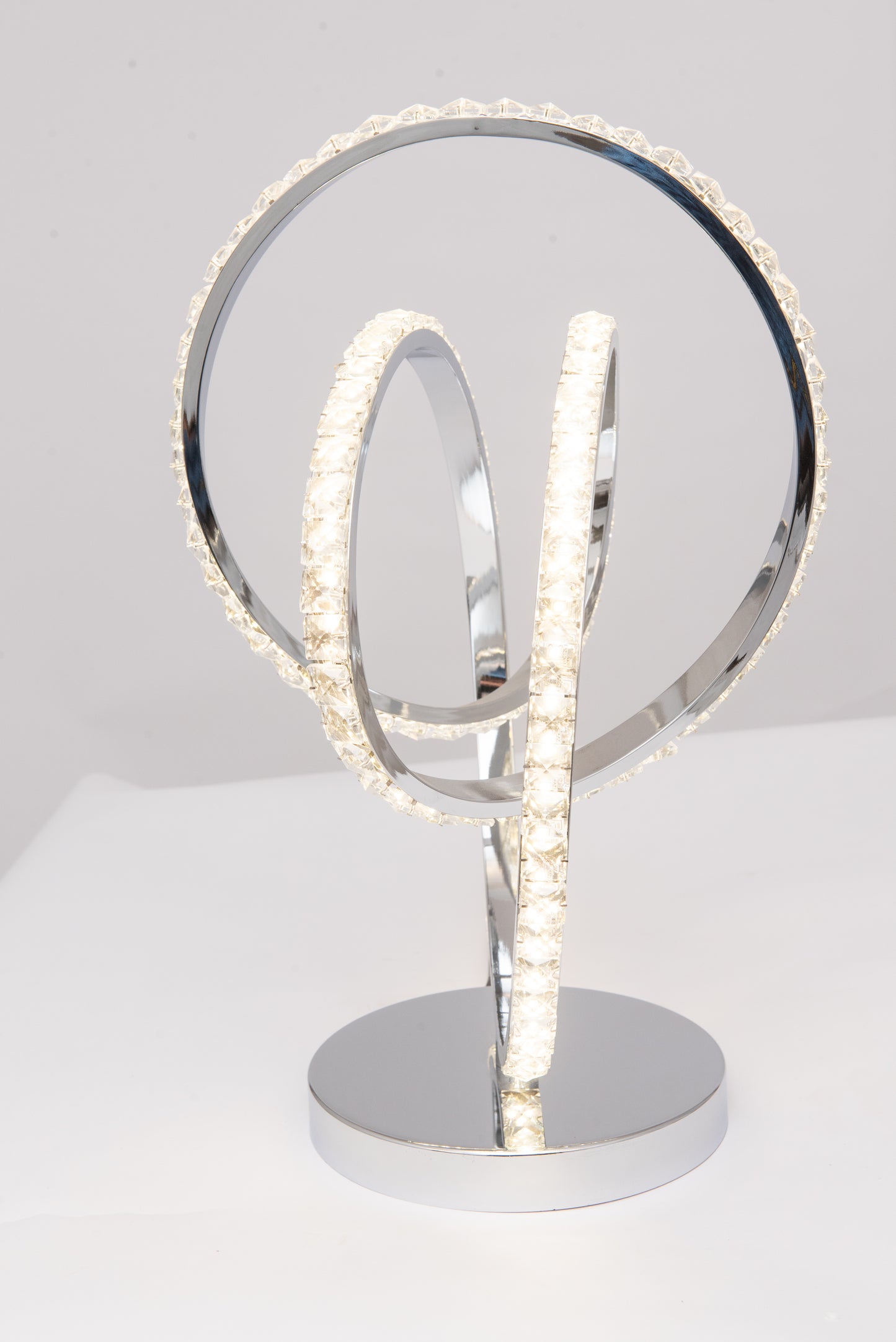 LED silver Crystal Table Lamp