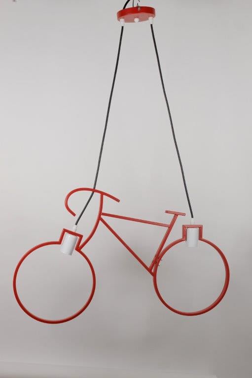 Red Bicycle Child Pendant 2 Lamps