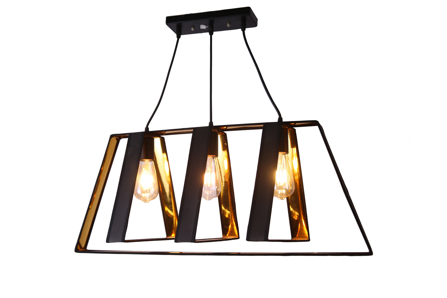 Modern Black Pendant Light 3 Heads E27 – Elegant Ceiling Hanging Chandelier