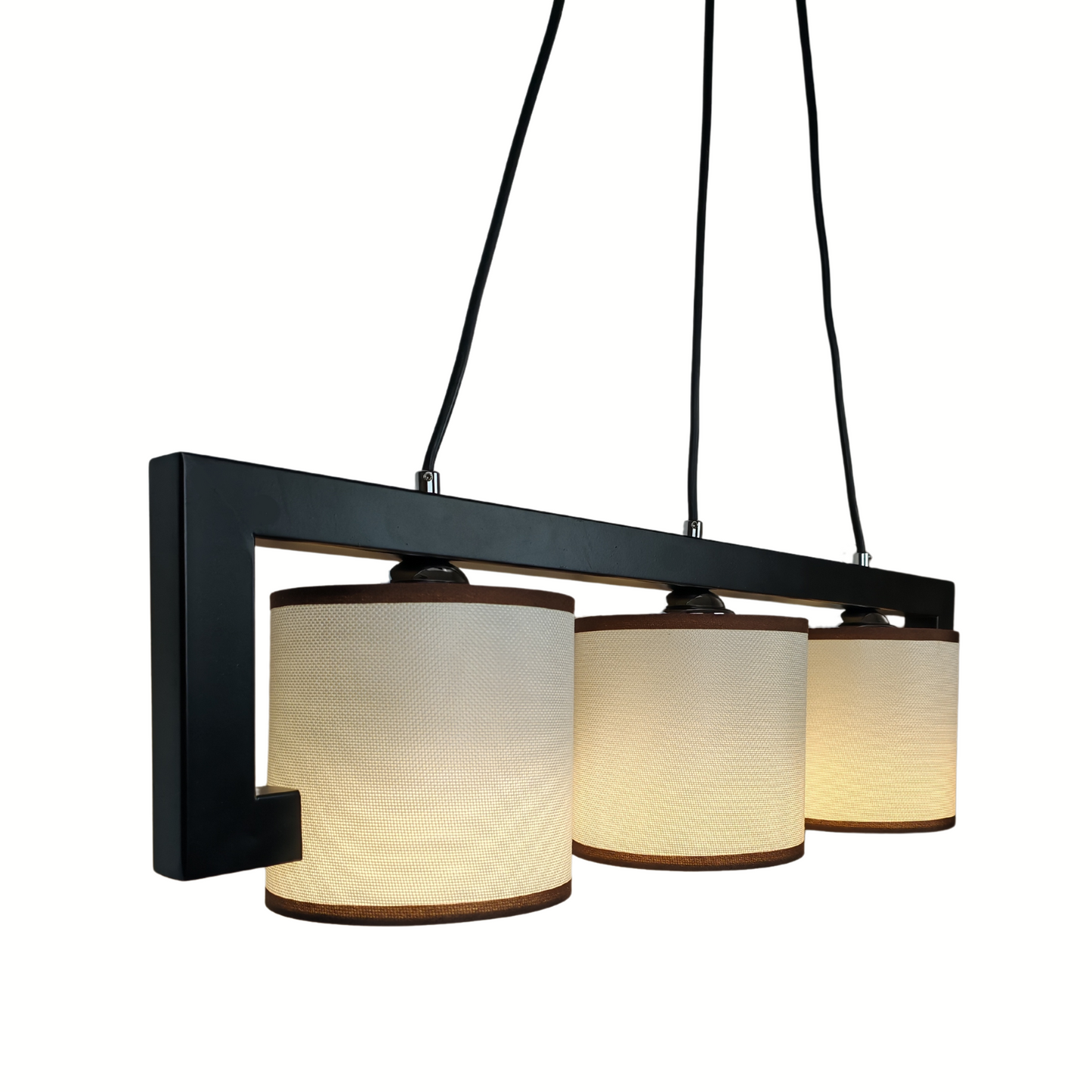 Modern Metal Pendant Light 3 Heads Coffee Finish Chapeau Design E27 Ceiling Hanging Chandelier