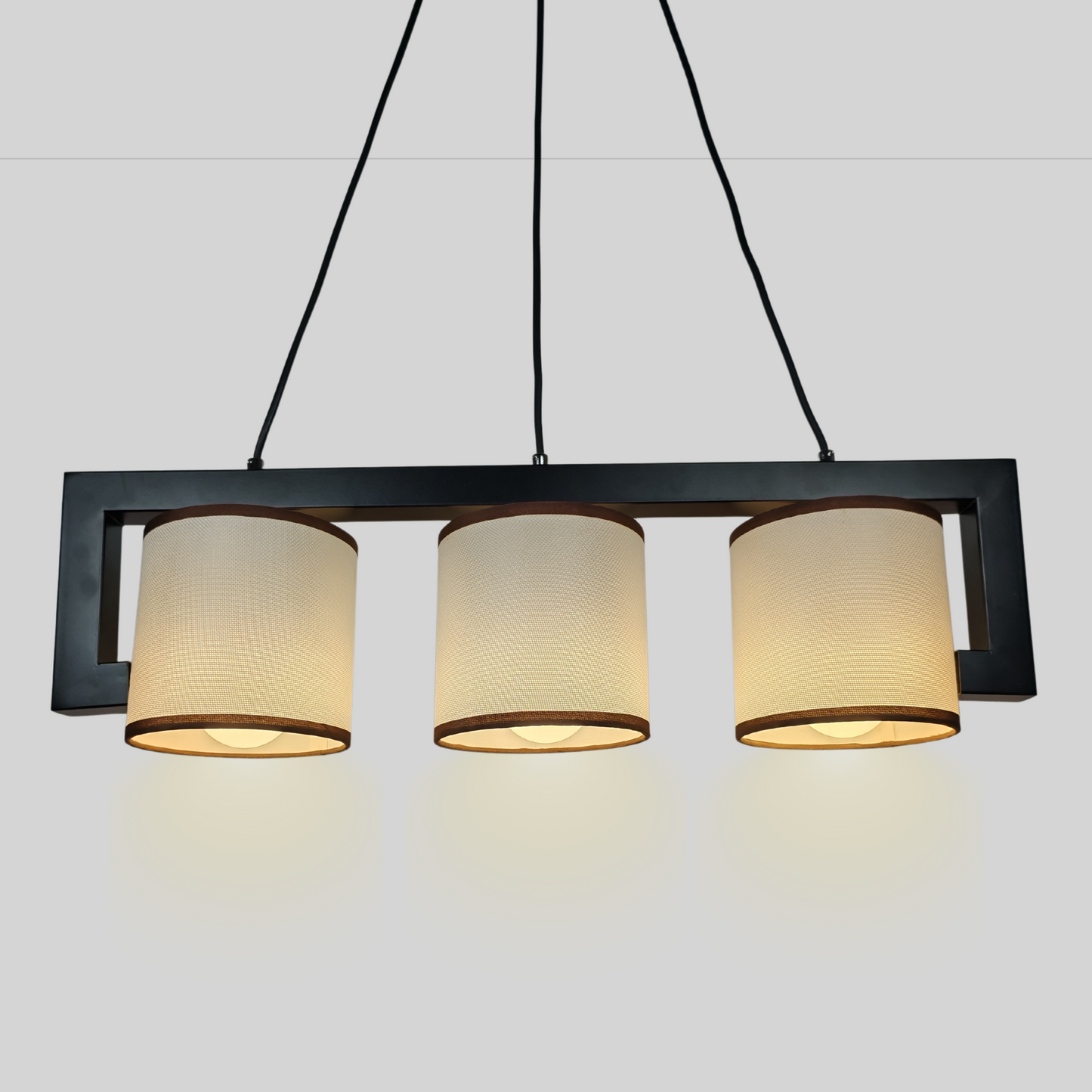 Modern Metal Pendant Light 3 Heads Coffee Finish Chapeau Design E27 Ceiling Hanging Chandelier