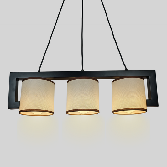 Modern Metal Pendant Light 3 Heads Coffee Finish Chapeau Design E27 Ceiling Hanging Chandelier