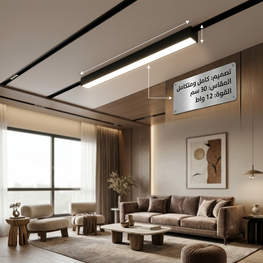 Magnetic Track Light Linear 12W LED Daylight 6000K 30cm Modern Black