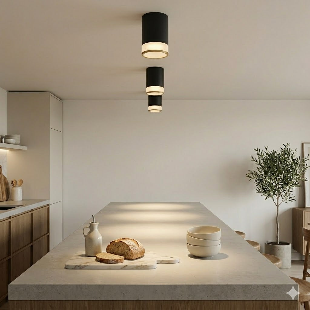 Modern Black Cylinder Spot Light MR16 Ceiling Mounted