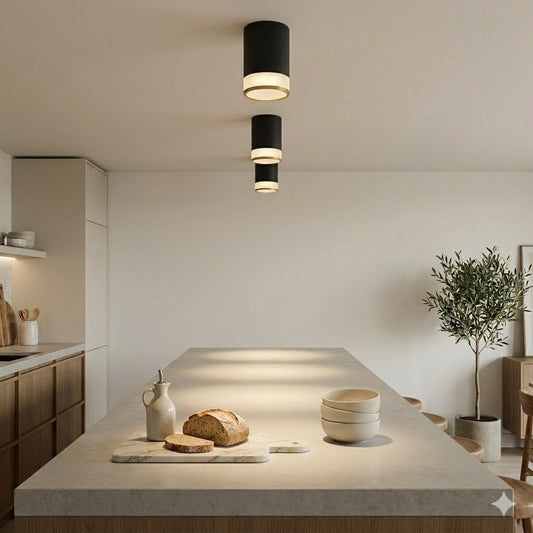 Modern Black Cylinder Spot Light MR16 Ceiling Mounted