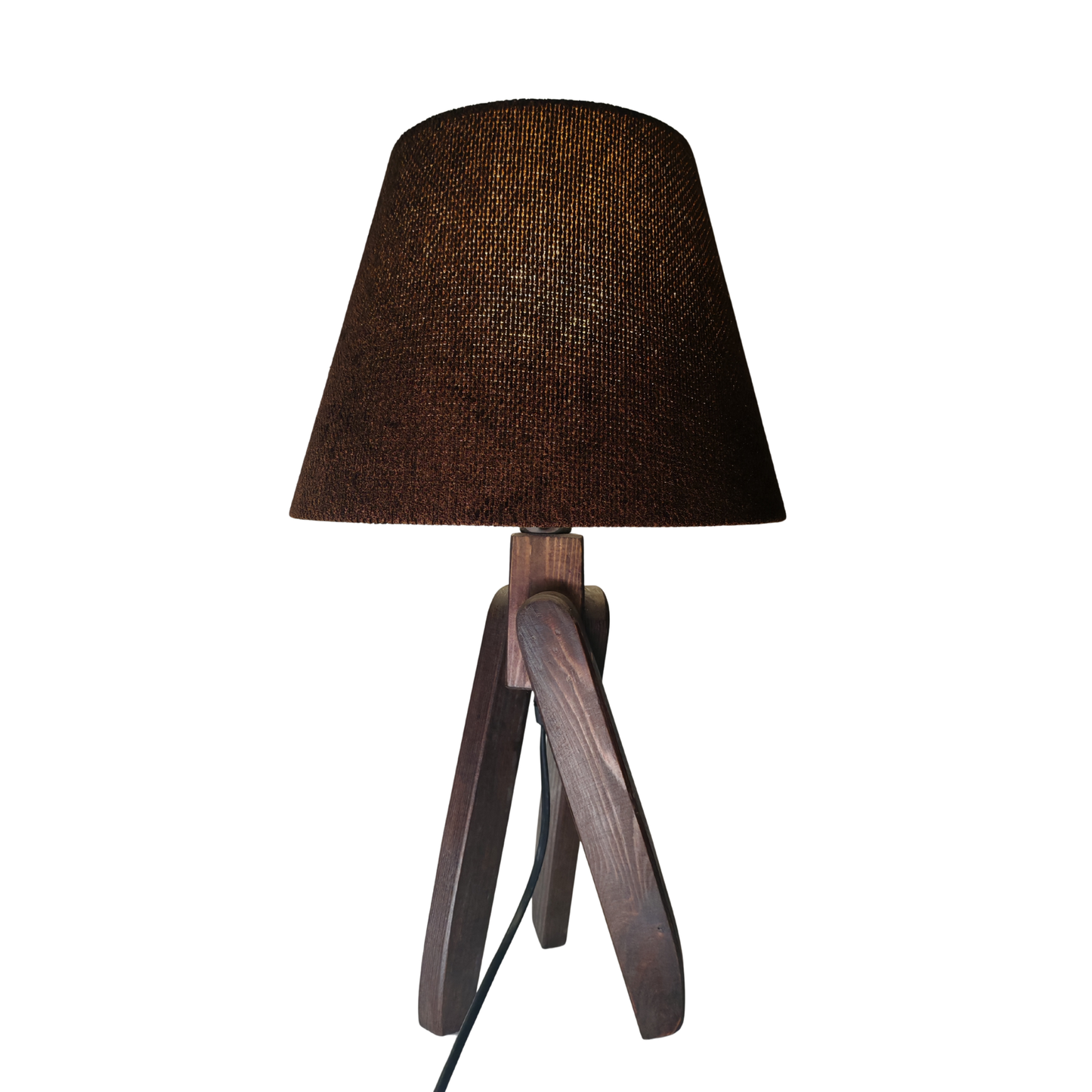 Modern Wooden Table Lamp with Beige Shade – Warm Bedside & Desk Lighting E27