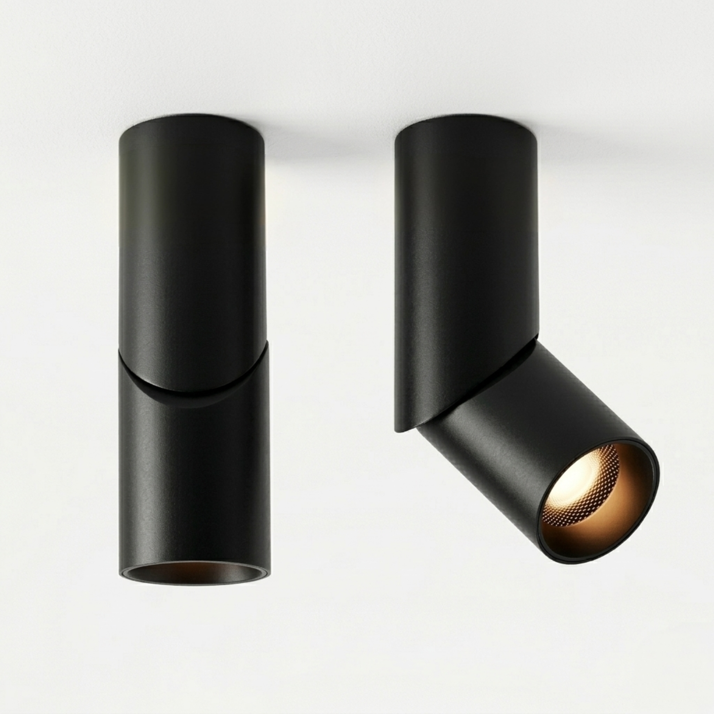 Modern Black Cylinder Ceiling Spotlight MR16 Anti-Glare Adjustable Metal Ceiling Light