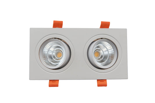 Modern White Double Head LED Spotlight – 3000K Warm Light Adjustable Wall Spot Light