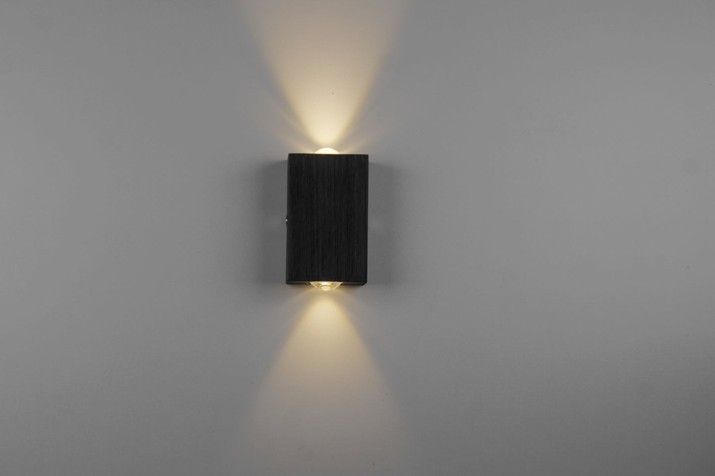 Modern Black LED Wall Light 2 Heads 6W Warm Light Metal Wall Mounted Sconce