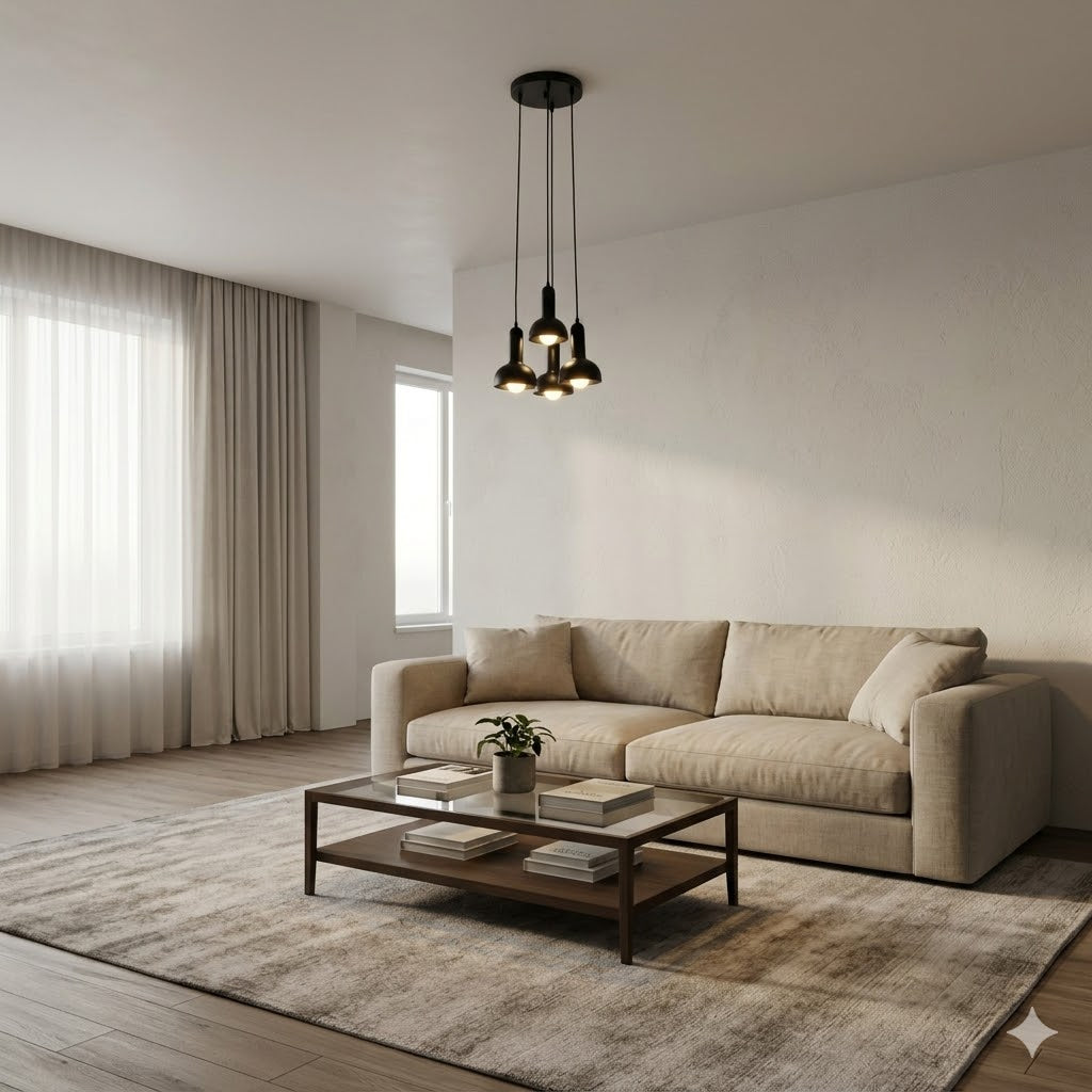 Milkway Black Circle Pendant (4 Lamps)