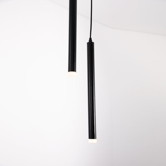 Modern Black LED Pendant Light 2 Heads Metal Ceiling Hanging Chandelier