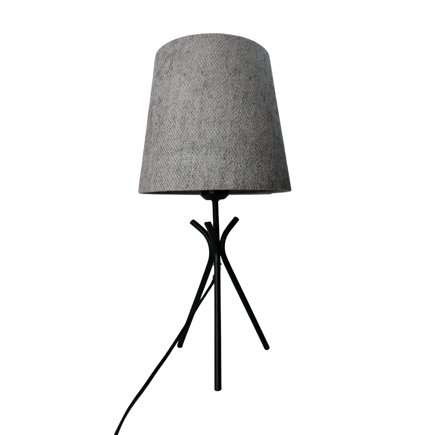 Modern Black Table Lamp with Grey Shade – Elegant Bedside & Desk Lighting E27