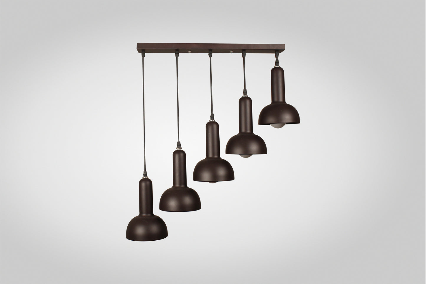 Metal Gradient Chandelier 5 Bulb Brown