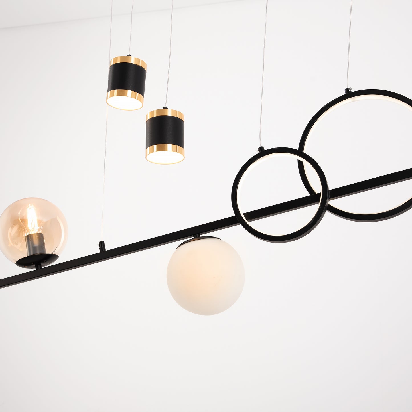 Modern pendant necklace,  black
