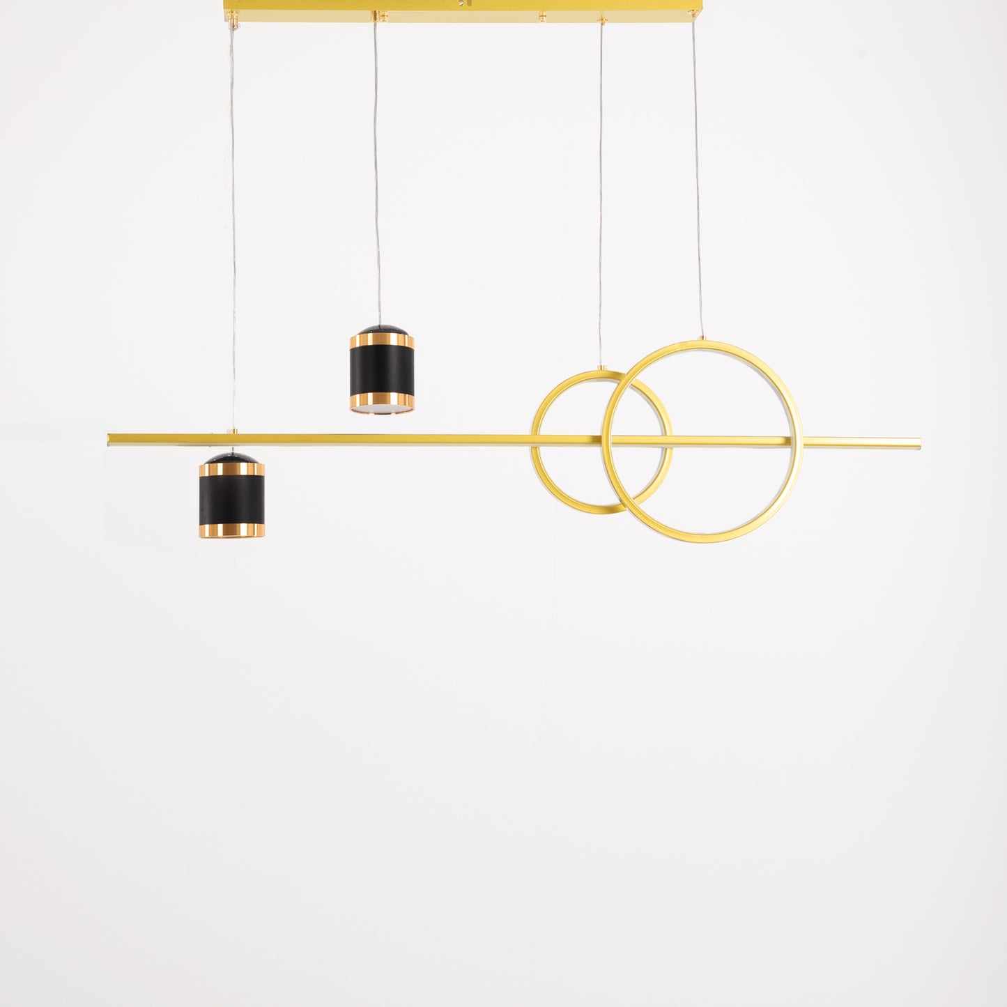 Modern Gold 4-Head Metal LED Pendant Light – Luxury Hanging Ceiling Chandelier 3000K Warm Light