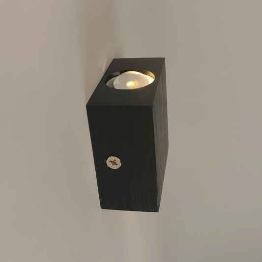 Modern Black LED Wall Light 2 Heads 4W Warm Light Metal Wall Mounted Sconce