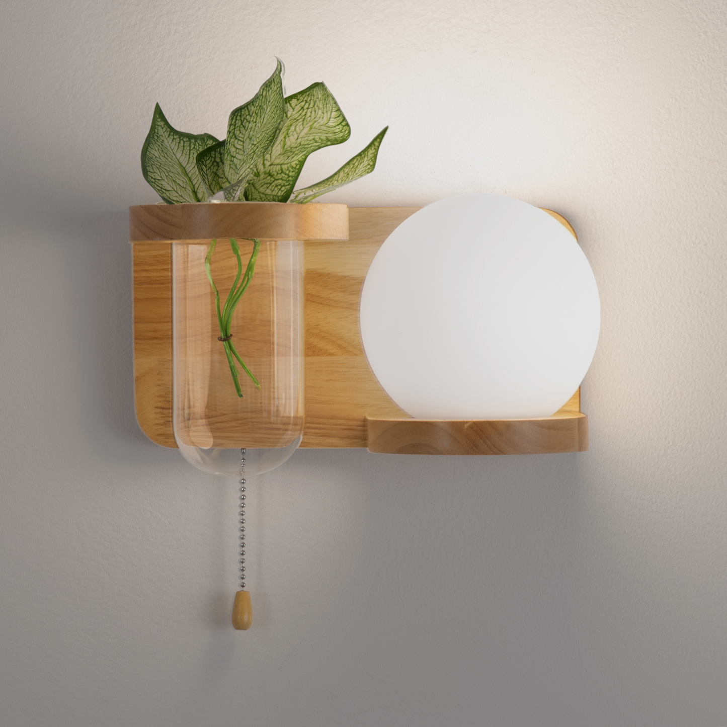 Modern Wooden Wall Light with E27 Bulb – Stylish Indoor Wall Sconce for Warm Lighting