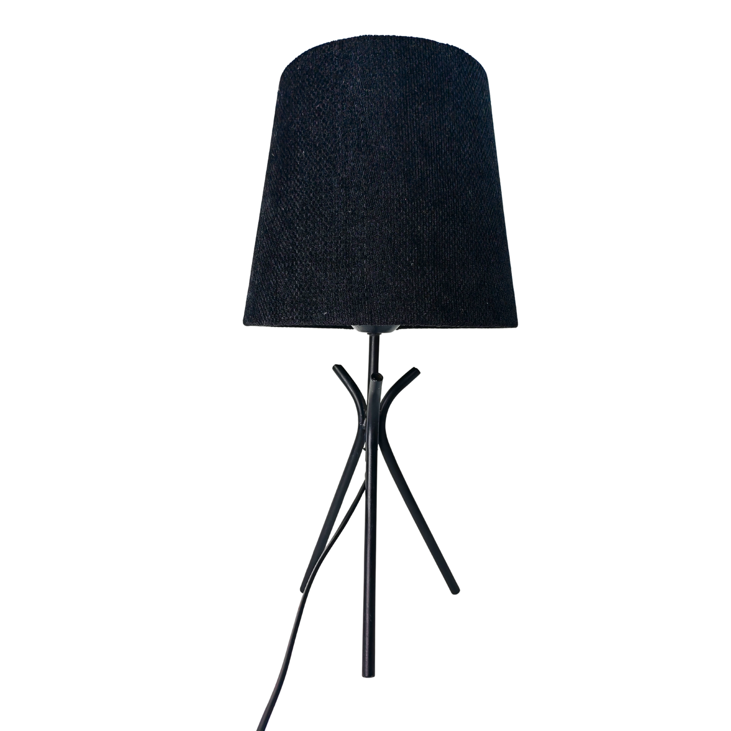 Modern Black Table Lamp with Black Shade – Minimalist Bedside & Desk Lighting E27