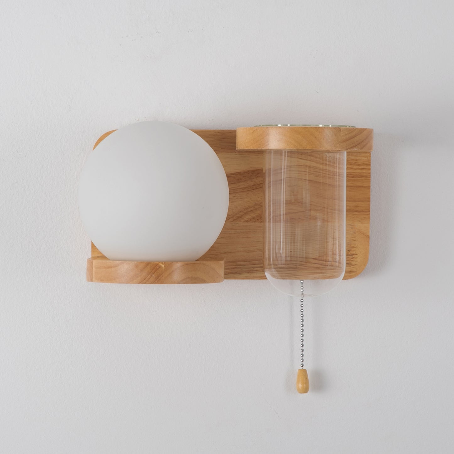 Modern Wooden Wall Light Left Design with E27 Bulb – Stylish Indoor Wall Sconce