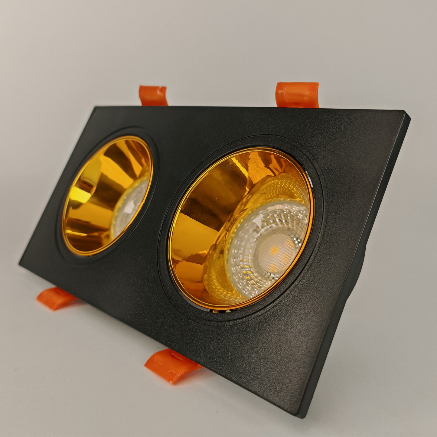 Modern Black Double Head Plastic Spot Light MR16 Ceiling Mounted