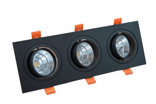 Modern Black Triple Head LED Spotlight – 3000K Warm Light Adjustable Wall Spot Light