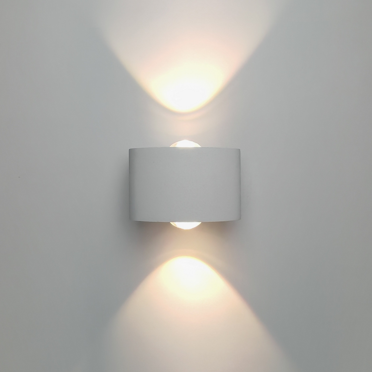 Modern White LED Wall Light 4W Double Head Up Down Warm White 3000K Metal Wall Sconce