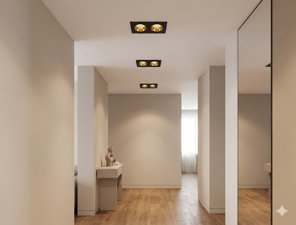 Modern Black Double Head Plastic Spot Light MR16 Ceiling Mounted