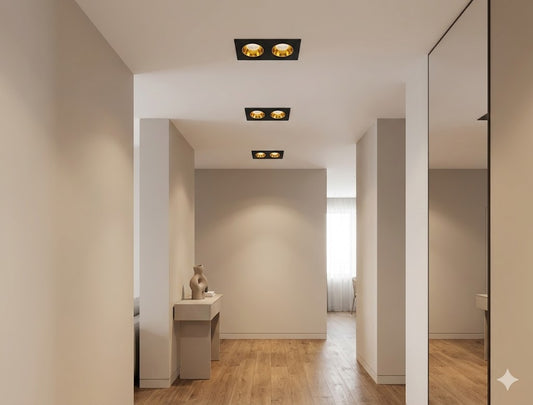 Modern Black Double Head Plastic Spot Light MR16 Ceiling Mounted