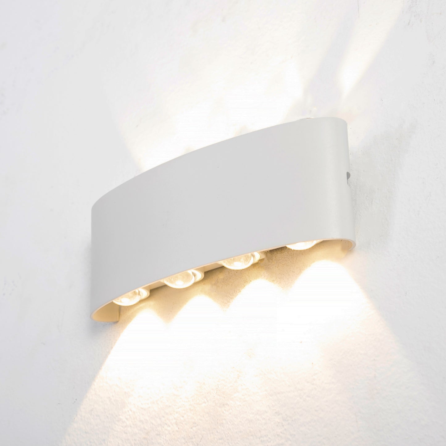 Modern White 8-Head LED Wall Light – Decorative Indoor Wall Sconce 16W 3000K Warm Light