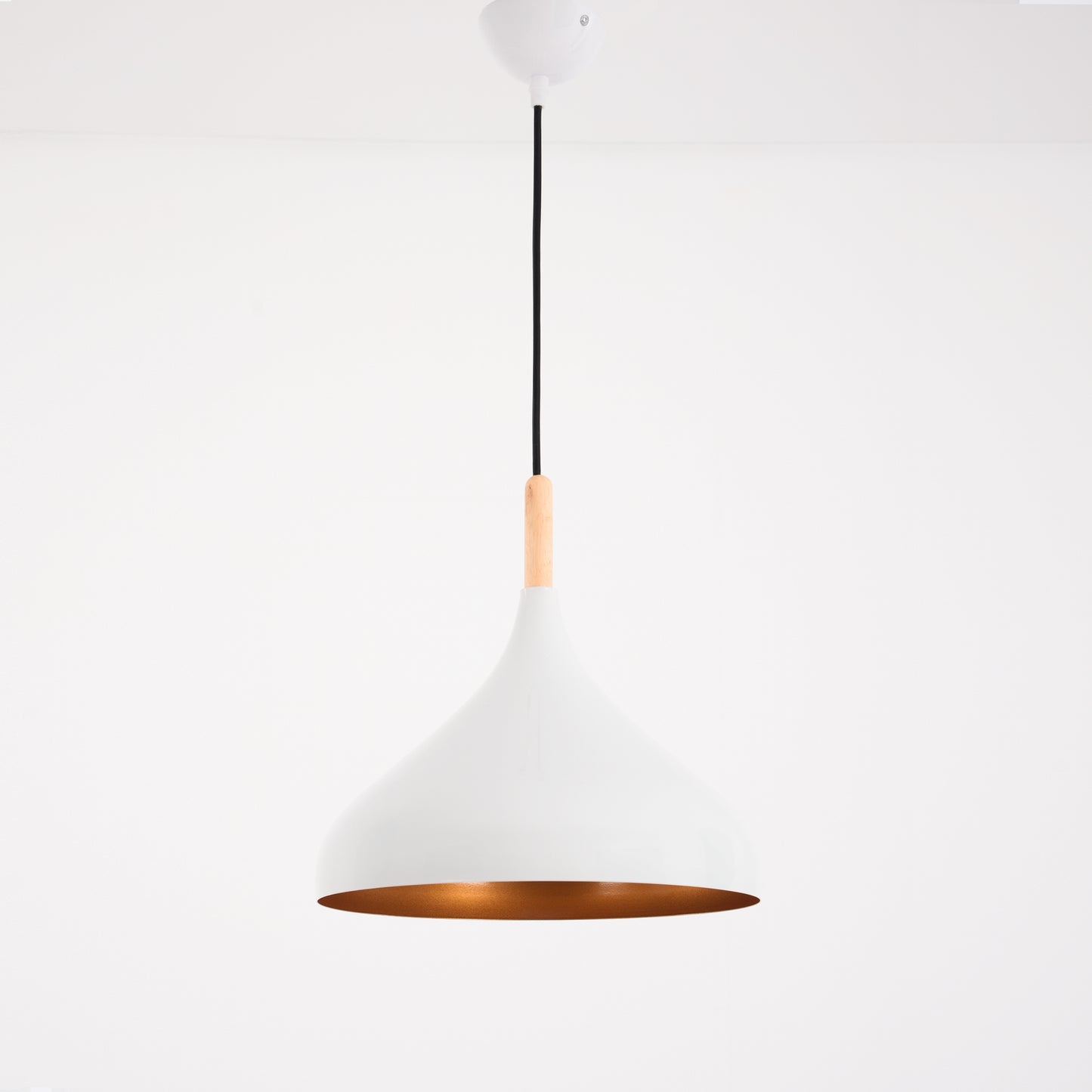 Modern White Metal Pendant Light Single Head E27 Ceiling Hanging Lamp