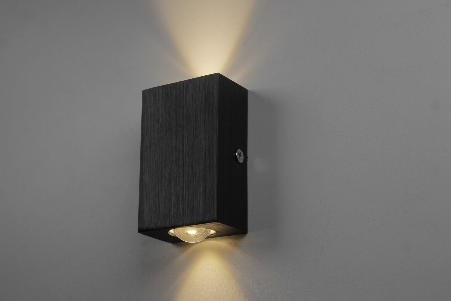Modern Black LED Wall Light 2 Heads 6W Warm Light Metal Wall Mounted Sconce