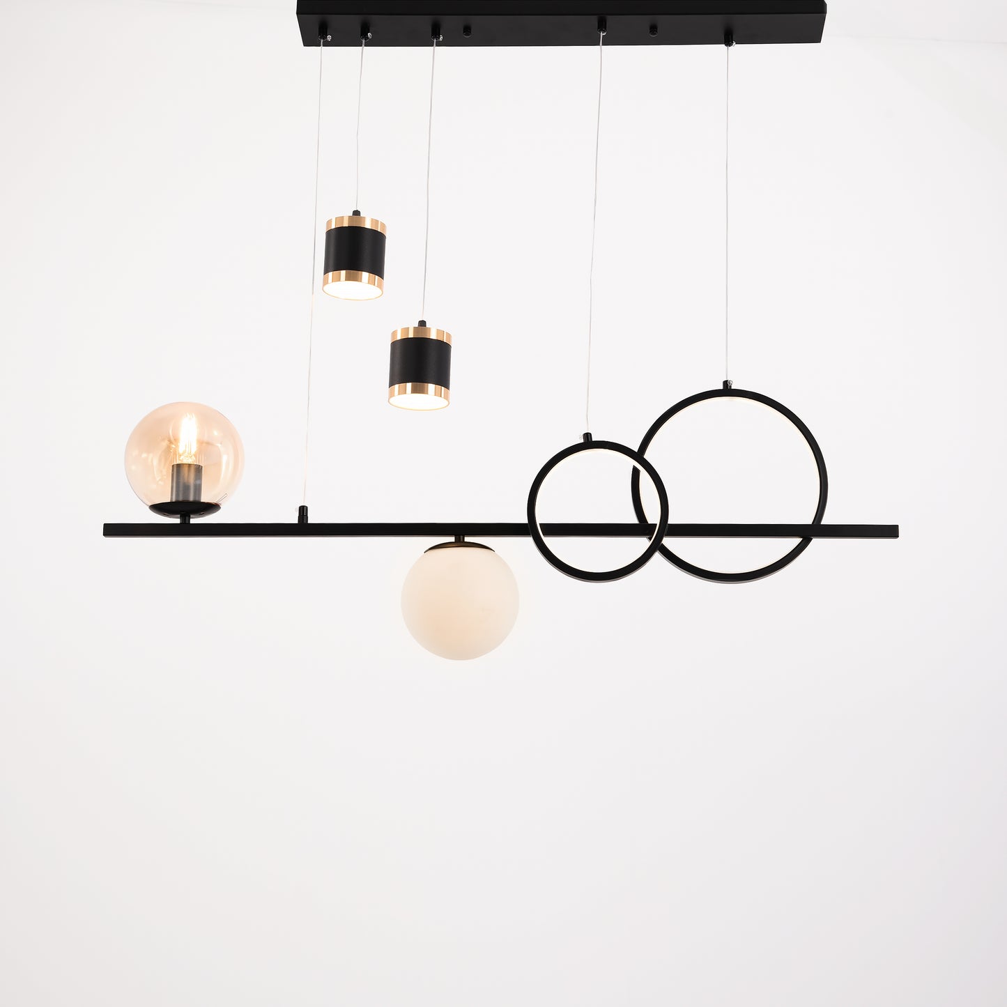 Modern pendant necklace,  black