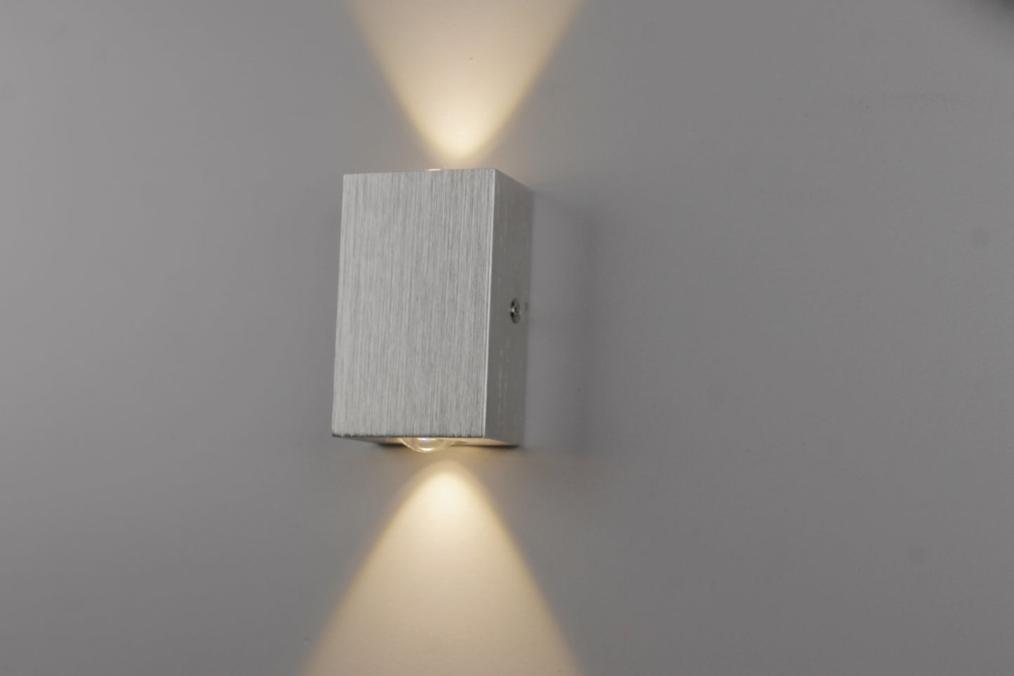 Modern Grey LED Wall Light 2 Heads 6W Warm Light Metal Wall Mounted Sconce