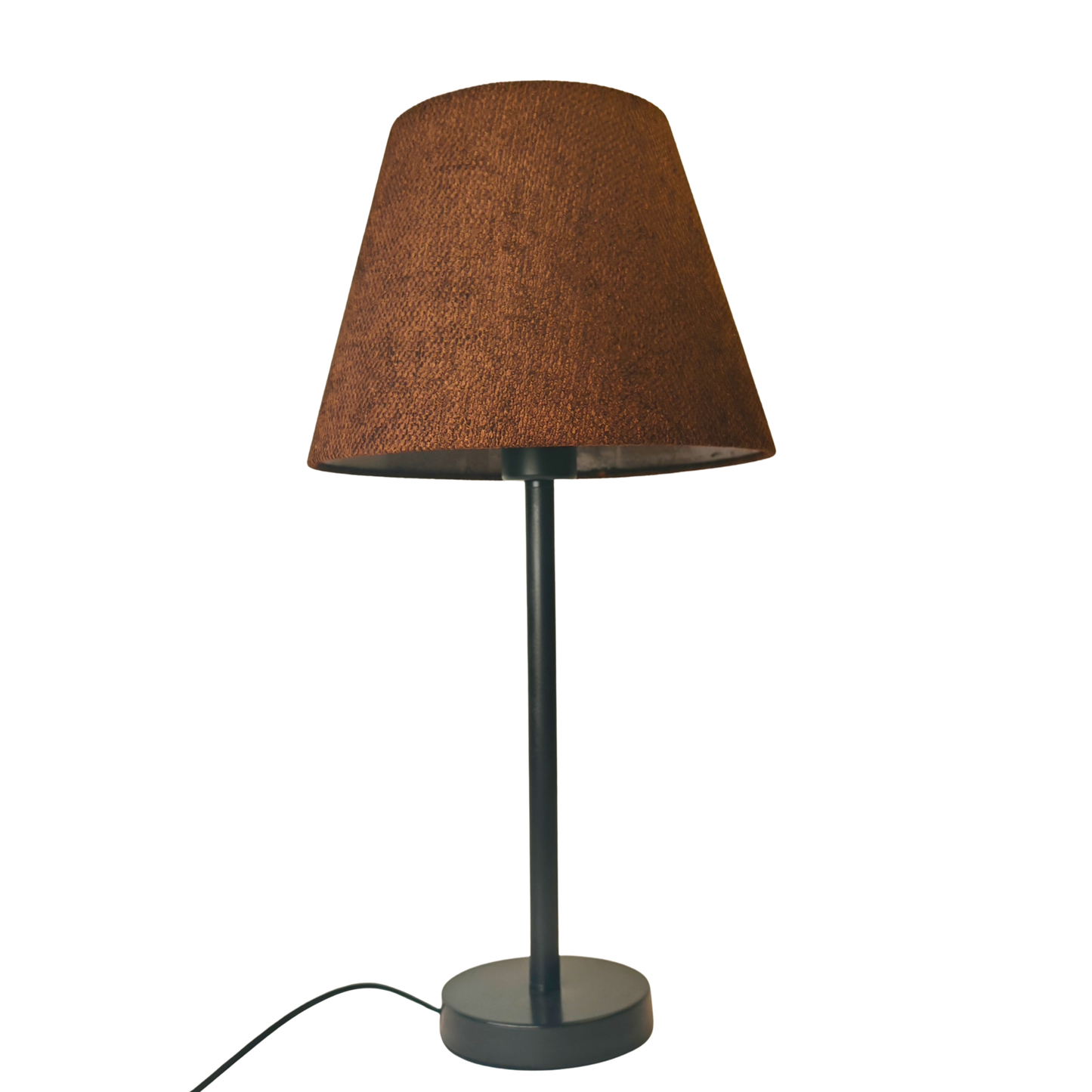 Modern Black Table Lamp with Coffee Shade – Elegant Bedside & Desk Lighting E27