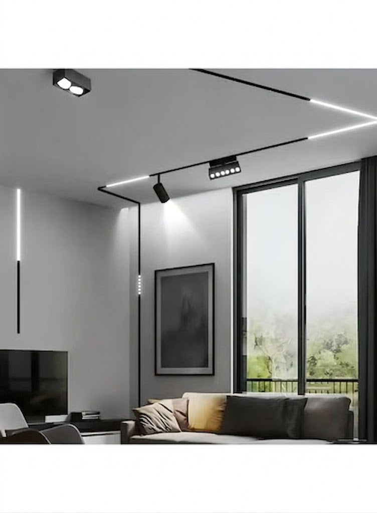 Magnetic Track Light 18W 33cm Warm White 3000K – Modern Black LED Linear Light for Ceiling & Wall
