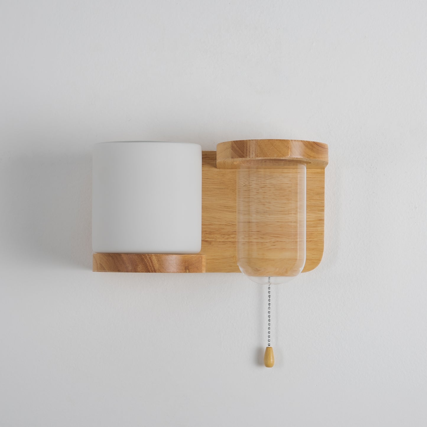Modern Wooden Wall Light Left Design with E27 Bulb – Elegant Indoor Wall Sconce