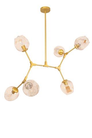 Modern Gold Pendant Light 6 Heads E27 Metal Ceiling Hanging Chandelier