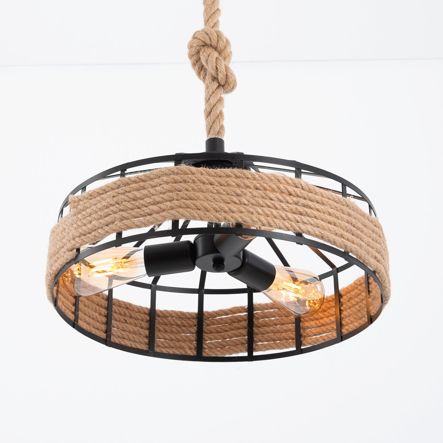 Modern Black Pendant Light 3 Heads E27 Metal Ceiling Hanging Chandelier