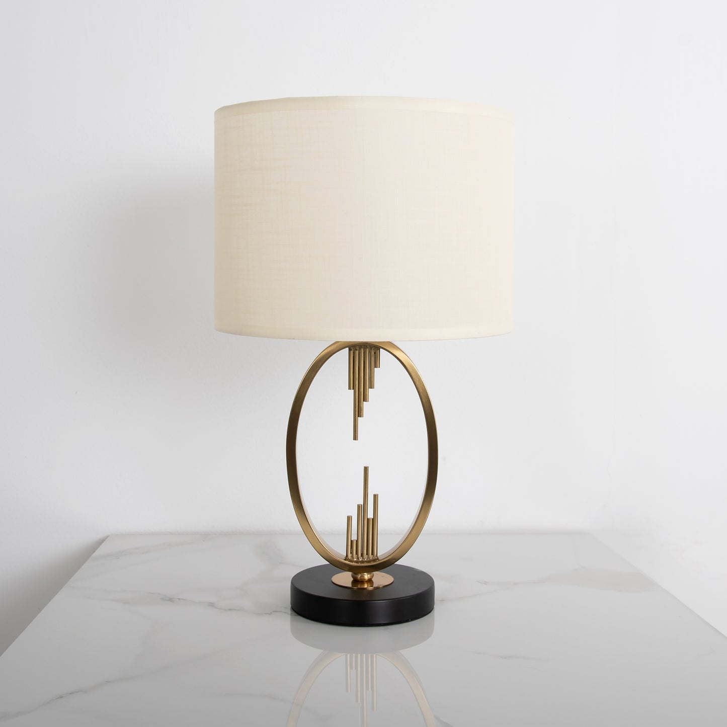 Modern Black & Gold Table Lamp with E27 Bulb – Elegant Bedside & Desk Light