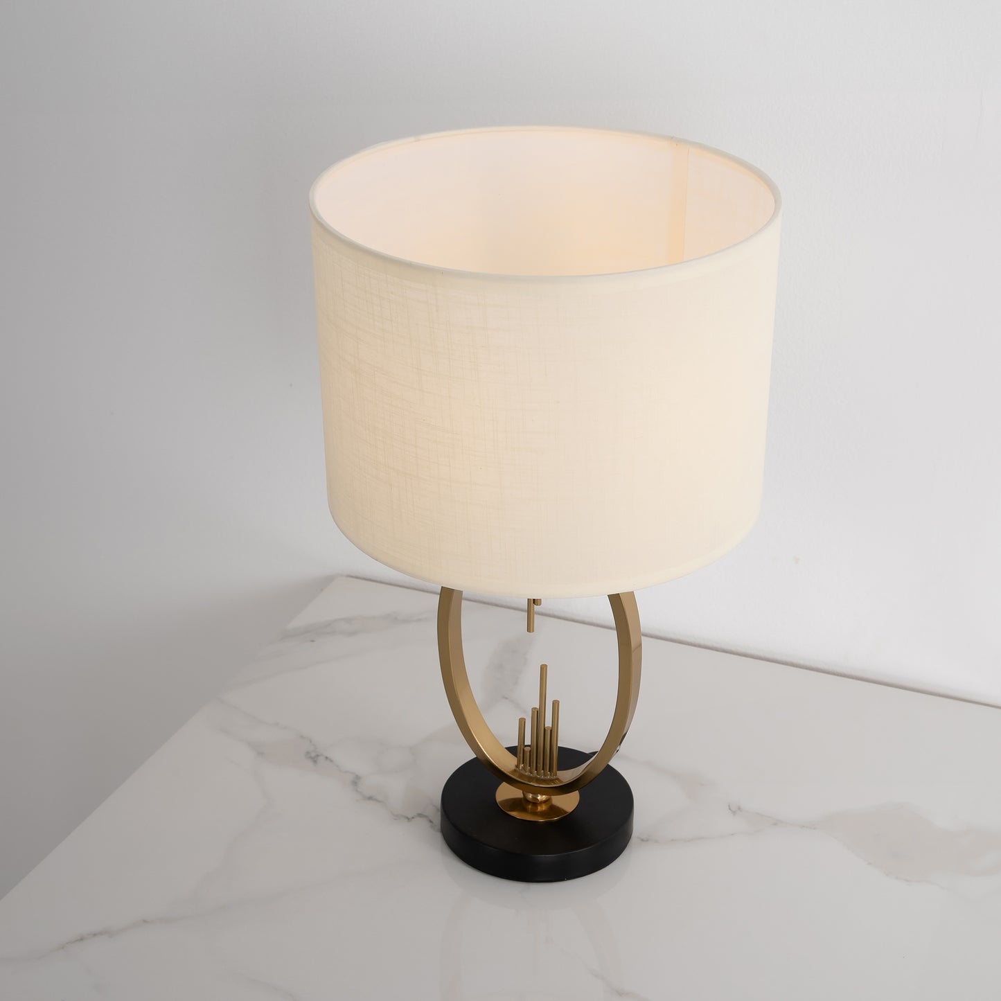 Modern Black & Gold Table Lamp with E27 Bulb – Elegant Bedside & Desk Light