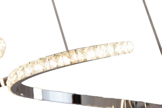Modern Silver Chandelier Ceiling Light Warm White 3000K Elegant Metal Design